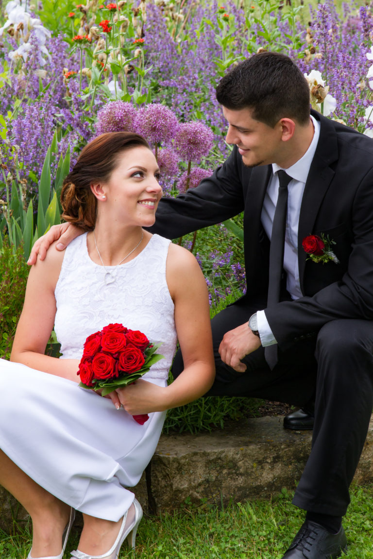 Hochzeitsfotografie Brautpaar innig